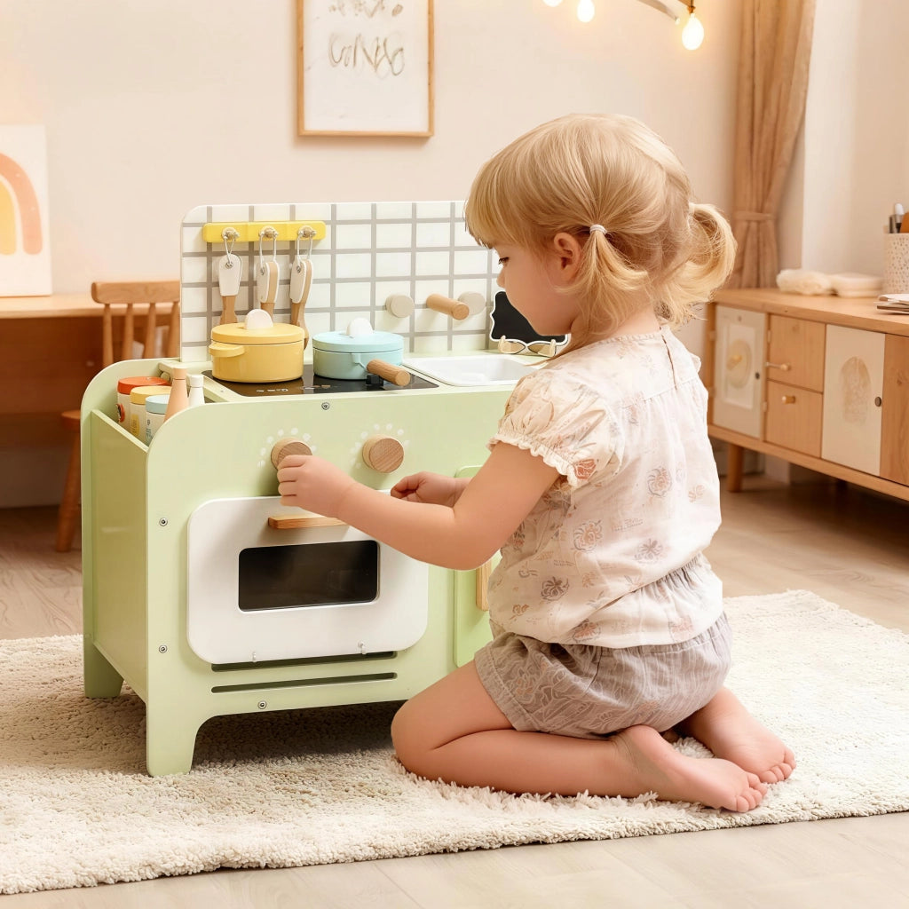 Cucina Giocattolo per Bambini ¨C Minimal ¨C MDF, Verde, 40 cm
