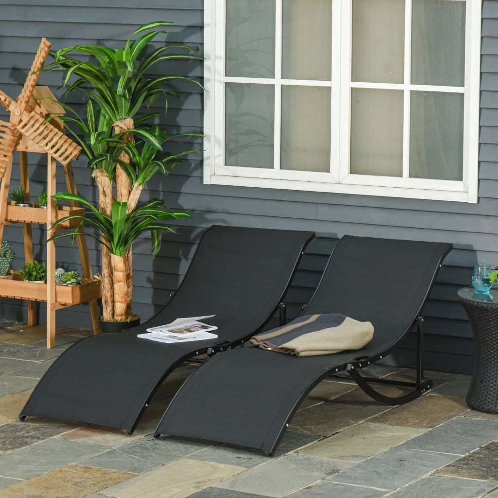 Sdraio Pieghevole da Giardino ¨C Xylo ¨C Alluminio e Textilene 61x165x63cm Set 2 Pezzi