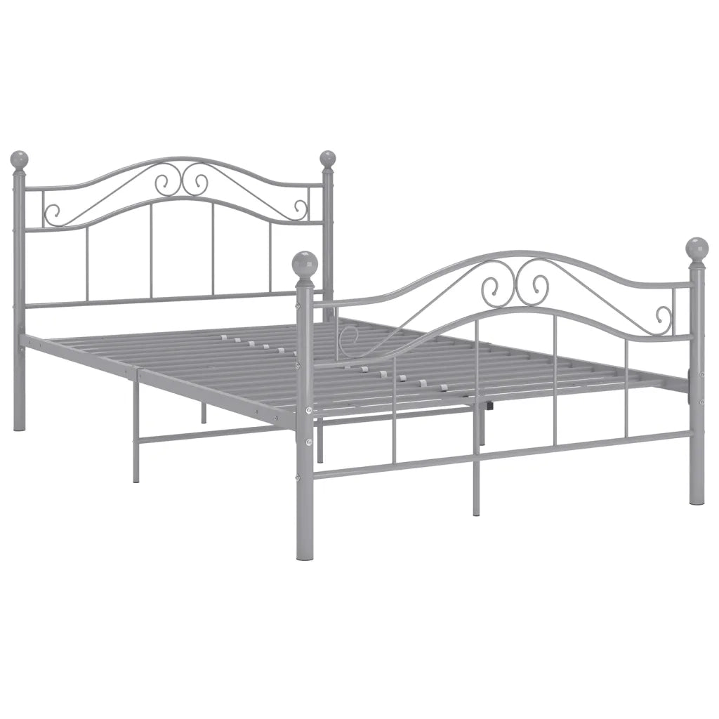 Letto matrimoniale | Letto per adulti | Giroletto Grigio in Metallo 120x200 cm