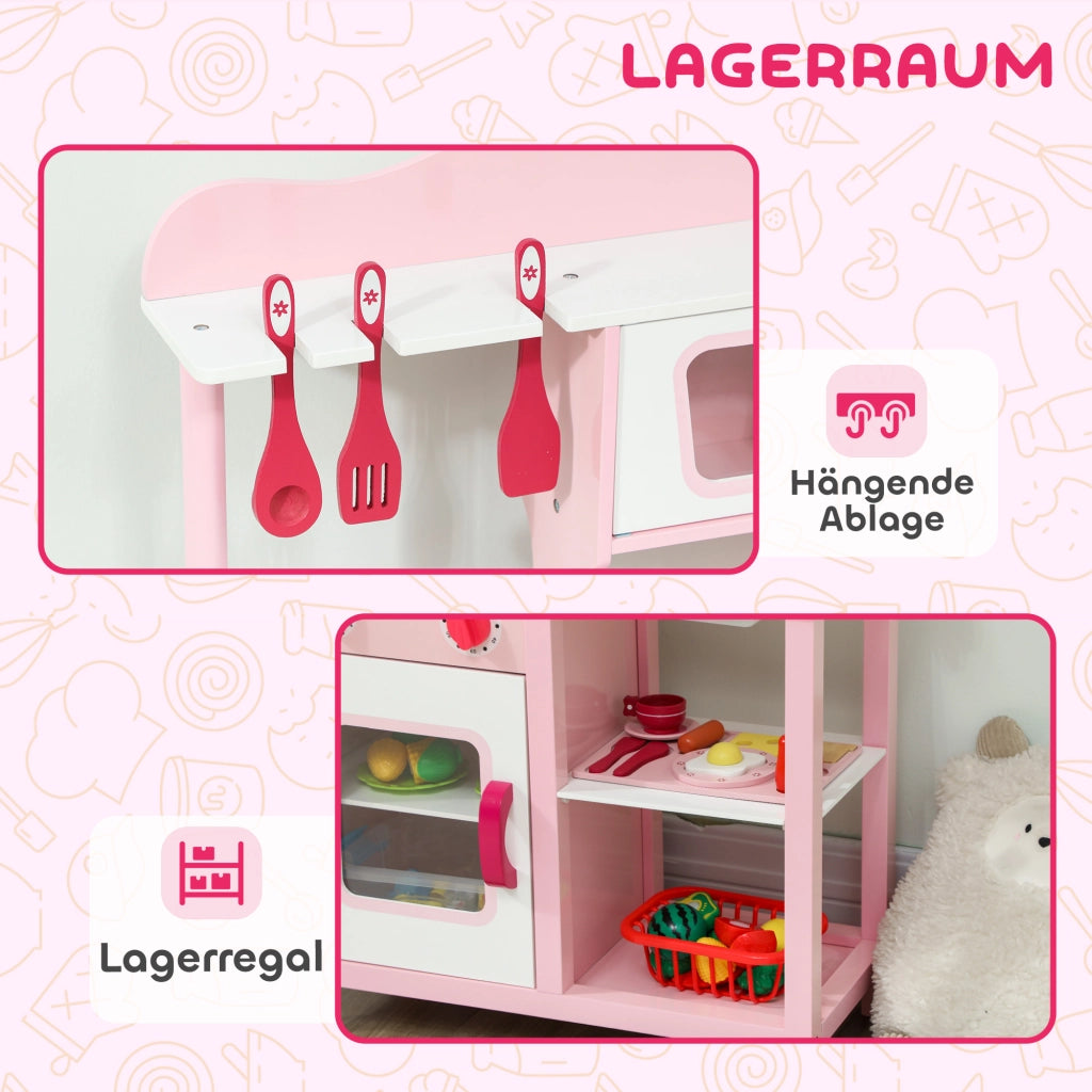 Cucina Giocattolo Bambini ¨C Minimal ¨C Rosa Legno