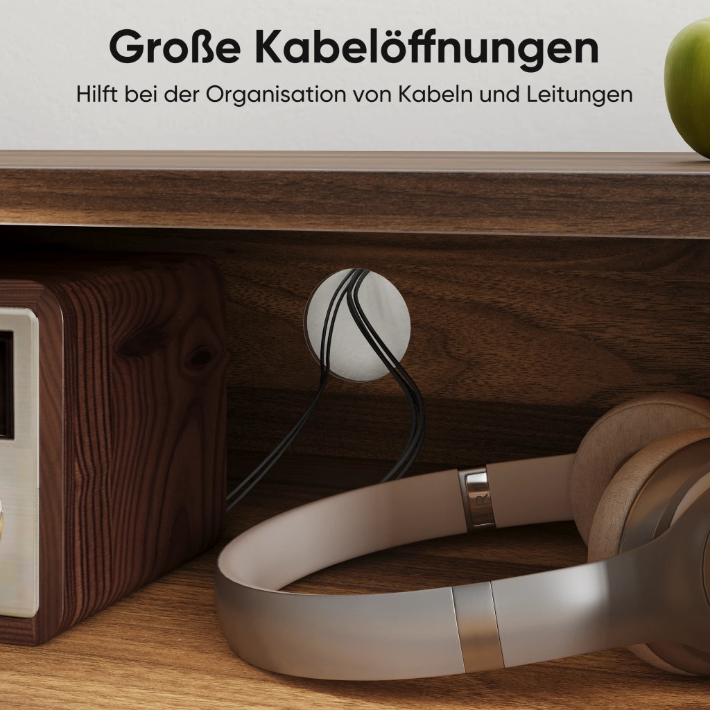 MOBILE TV 110 cm in MDF colore Noce stile Mid-Century