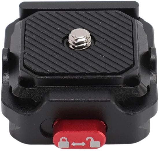 Piastra di Rilascio Rapido - Schiocco Rapido - Tipo Arca - Stativo/Monopodo - 1/4 in/3/8 in Cavo - Montaggio per Fotocamera - Blocco di Sicurezza - Montaggio per Fotocamera con Piastra di Rilascio