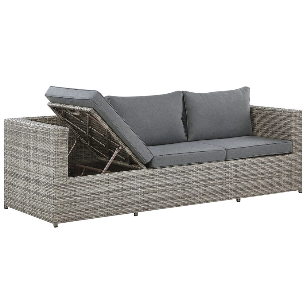 Set salotto da giardino marrone bianco cuscini Rattan Sintetico per 2 persone Set da esterno 3 pezzi con tavolino destro