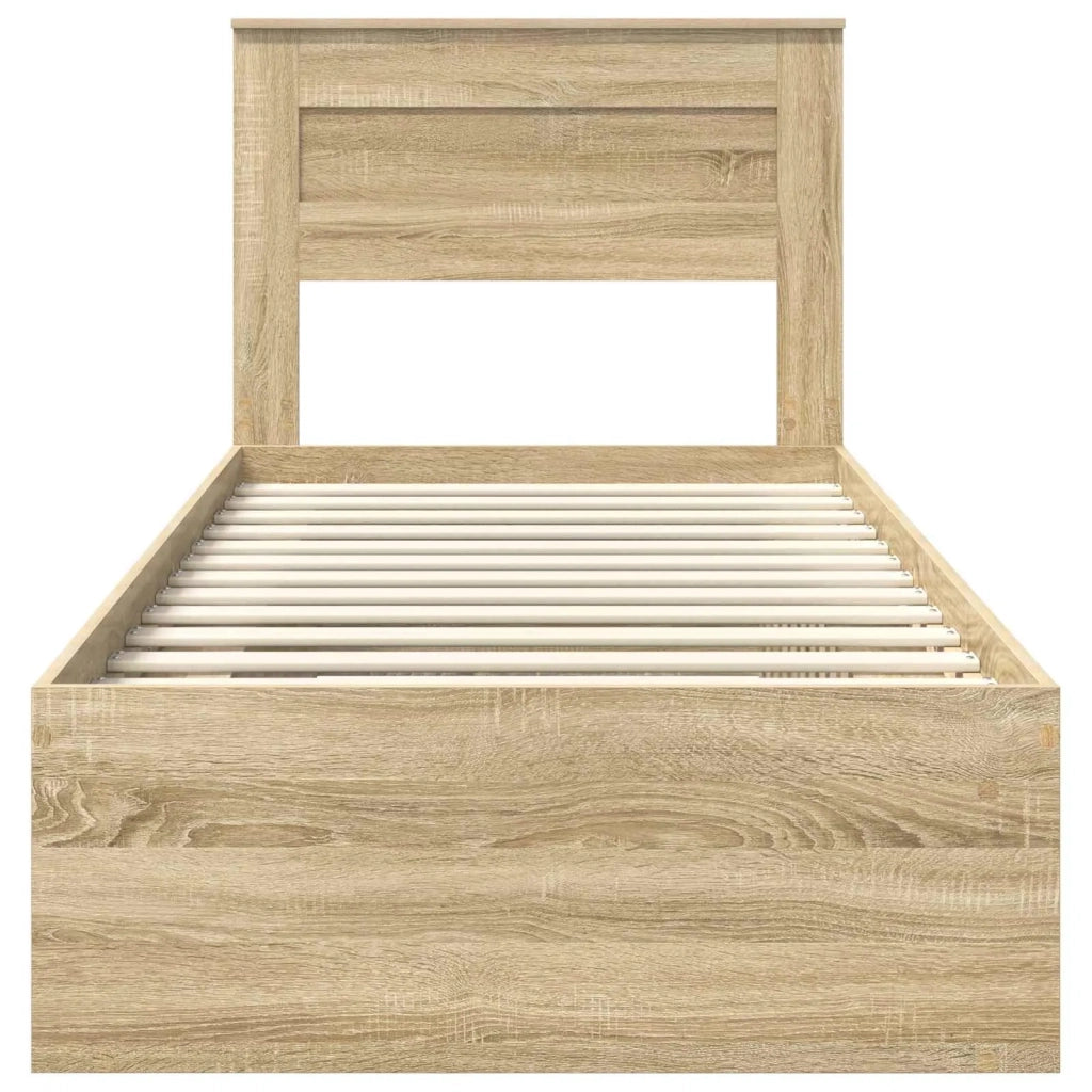 Struttura del letto-Giroletto Rovere Sonoma 75 x 190 cm Pino massello 519018