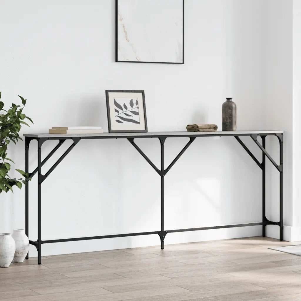 Tavolo Consolle Grigio Sonoma 180x23x75 cm in Legno Multistrato 837770
