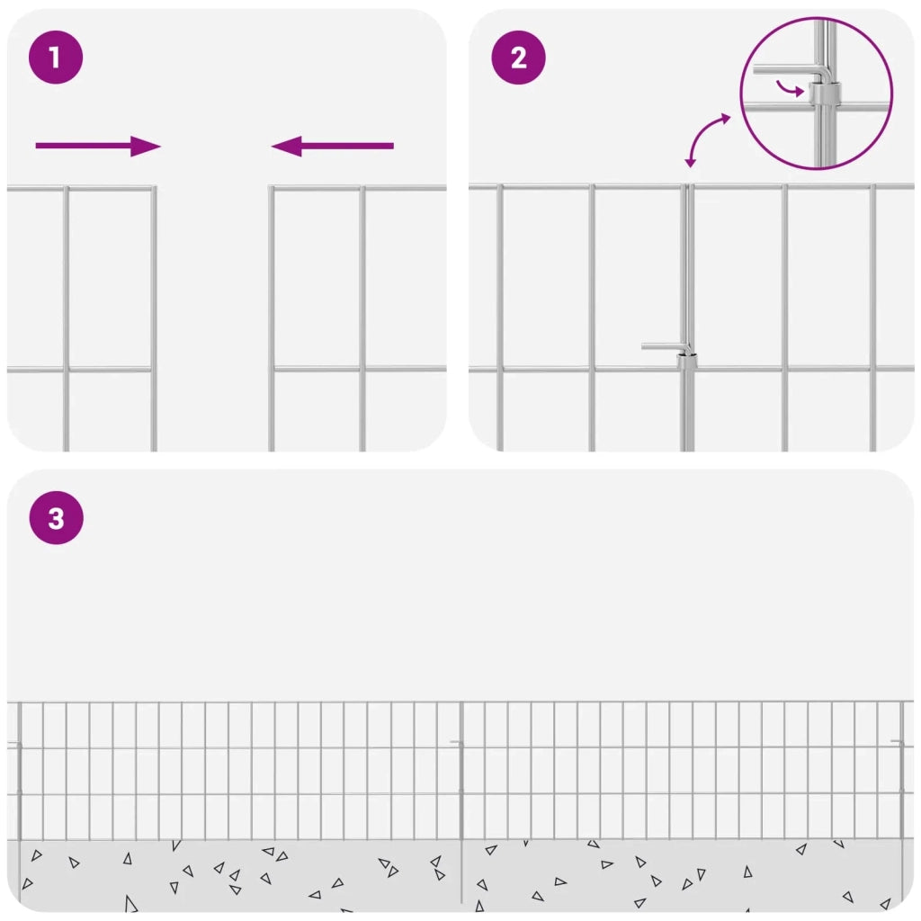 Recinzione da Giardino con Picchetti 24 pcs 95 x 30 cm Mesh 42042962