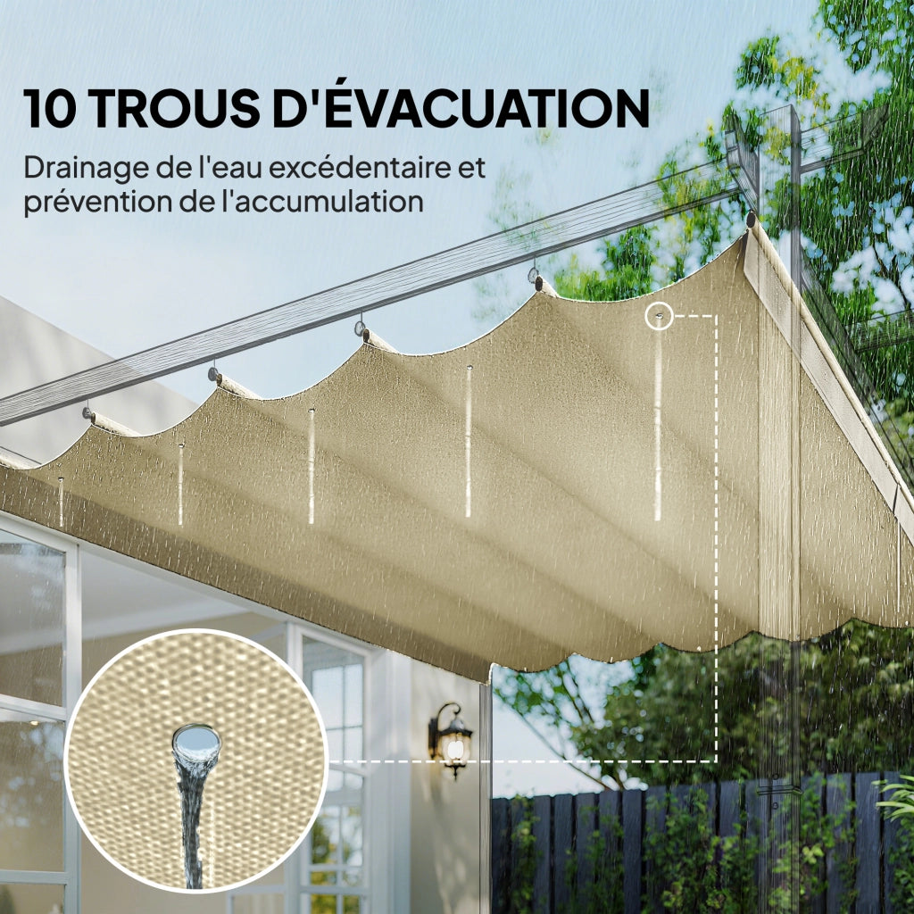 Telo di ricambio per pergola retrattile 3x3m ¨C Xylo ¨C 250x255cm crema