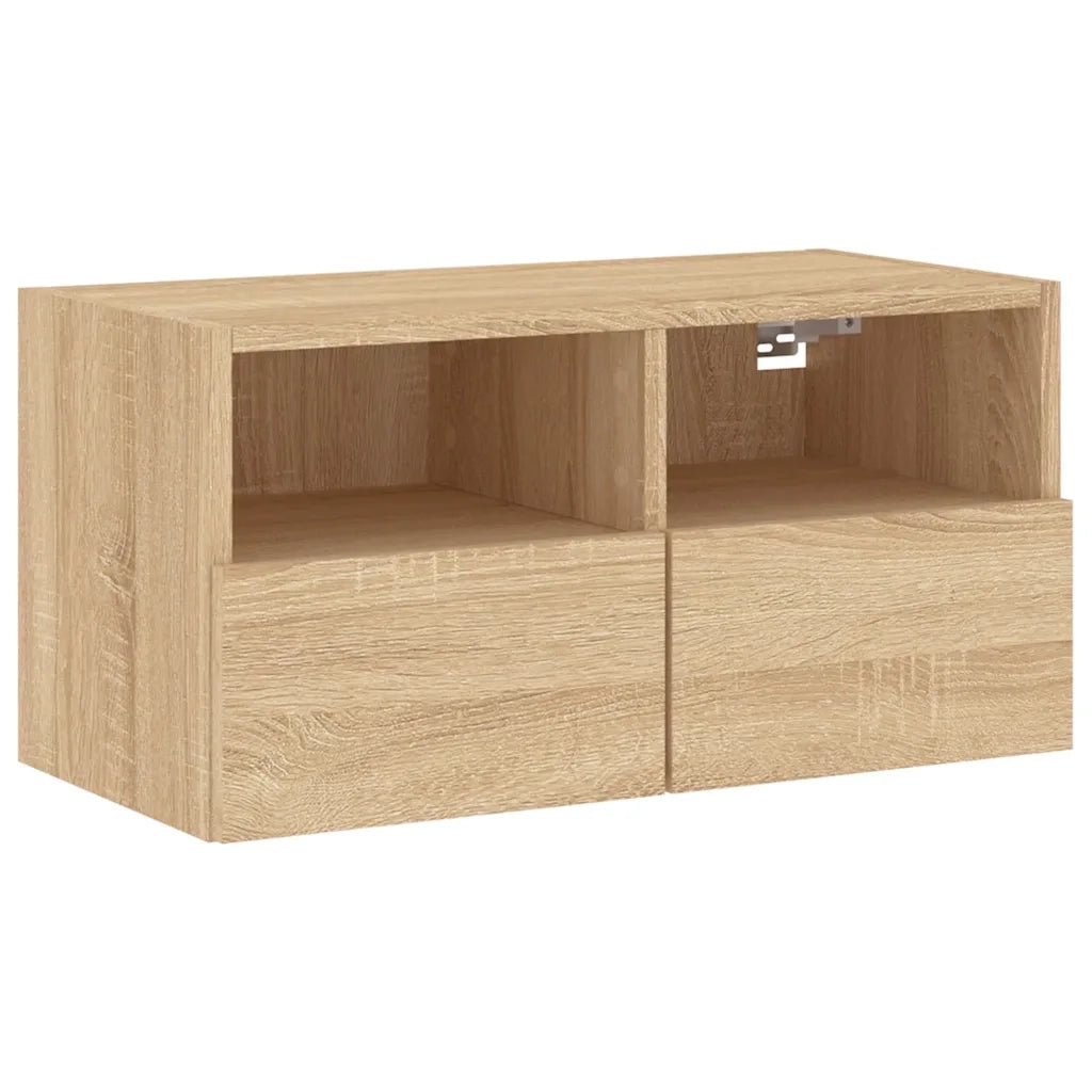 Mobile TV a Parete Rovere Sonoma 60x30x30 cm Legno Multistrato 836858