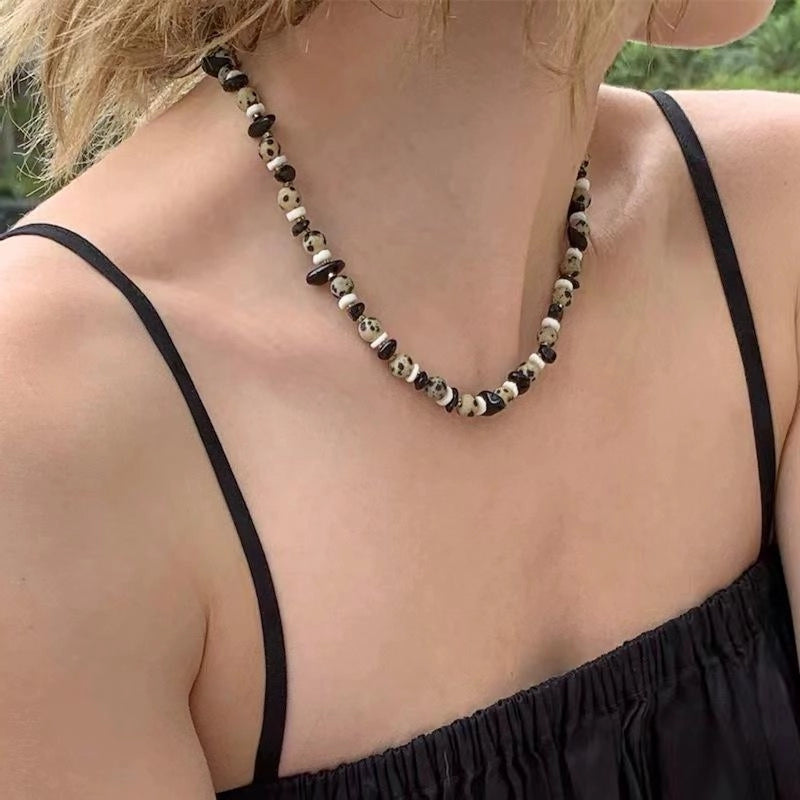 Collana di perline di pietra naturale, nuova, fatta a mano, regalo di Natale o di compleanno.