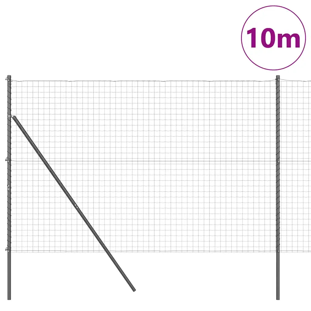 Recinzione con Posto Grigio 1,5 x 10 m Acciaio e PVC