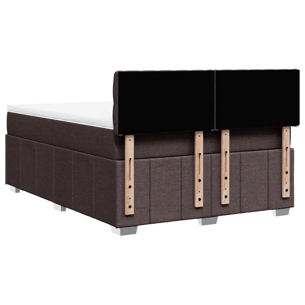 Giroletto a Molle con Materasso Marrone Scuro 140x200cm Tessuto 3289401