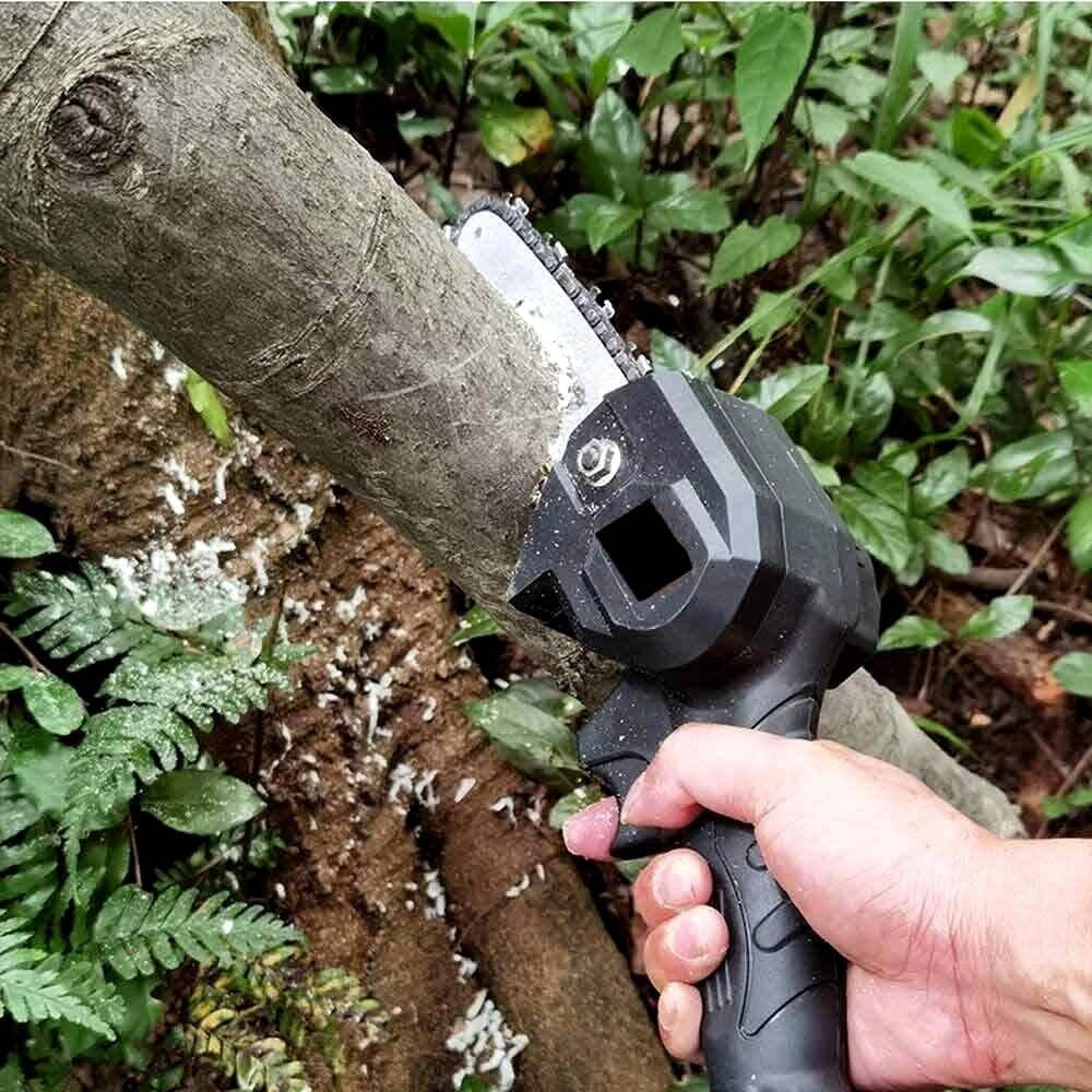 Trade Shop - Set 2pz Catena 4" Ricambio Per Motosega Elettrosega A Batteria Potatura Giardino -