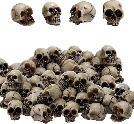 Decorazione di Halloween 20 pezzi set di teste di morto miniaturizzate - ornamento di testa di morto in resina artigianale decorazione DIY verde