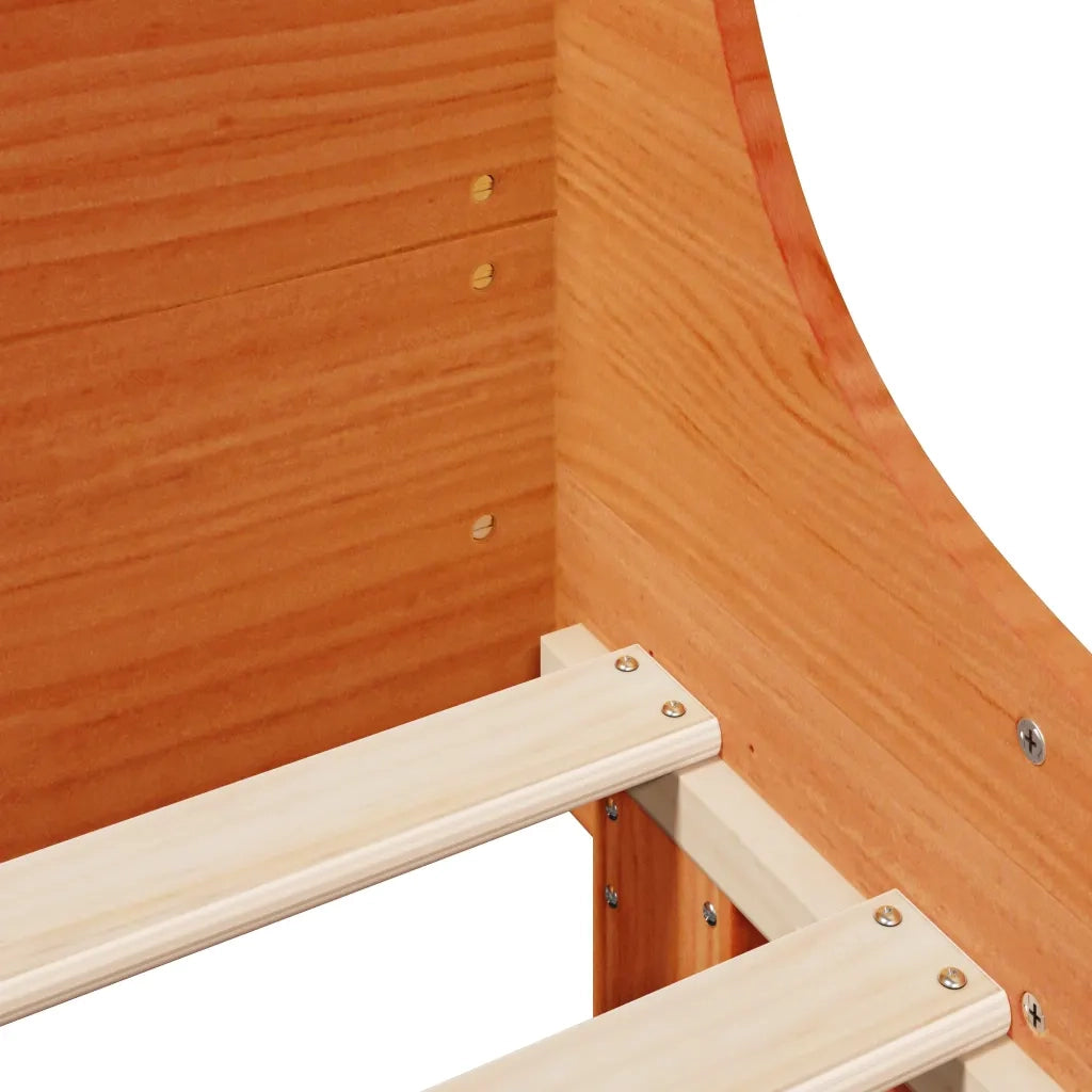 Letto senza Materasso-Struttura Letto Marrone Cera 100x200 cm in Legno di Pino 840598