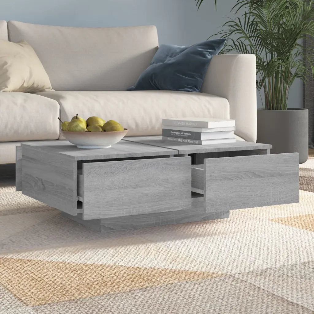 Tavolino da Salotto-Tavolino da soggiorno-Tavolo Grigio Sonoma 90x60x31 cm Legno Multistrato