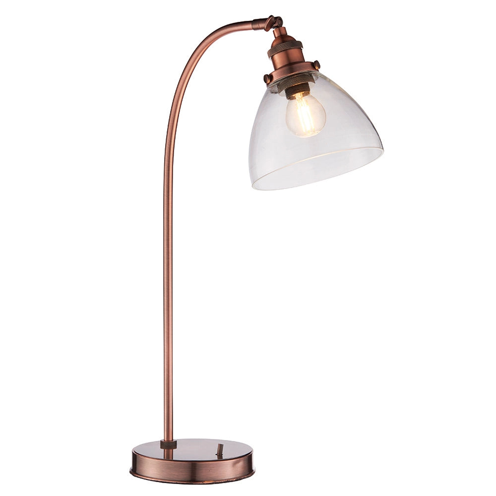 Lampada da tavolo industriale rame anticato E14 Endon