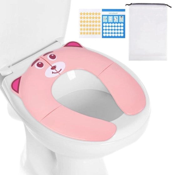 Bracciale per Bagno per Bambini, Ripiegabile e Antiscivolo con Borsa - Rosa