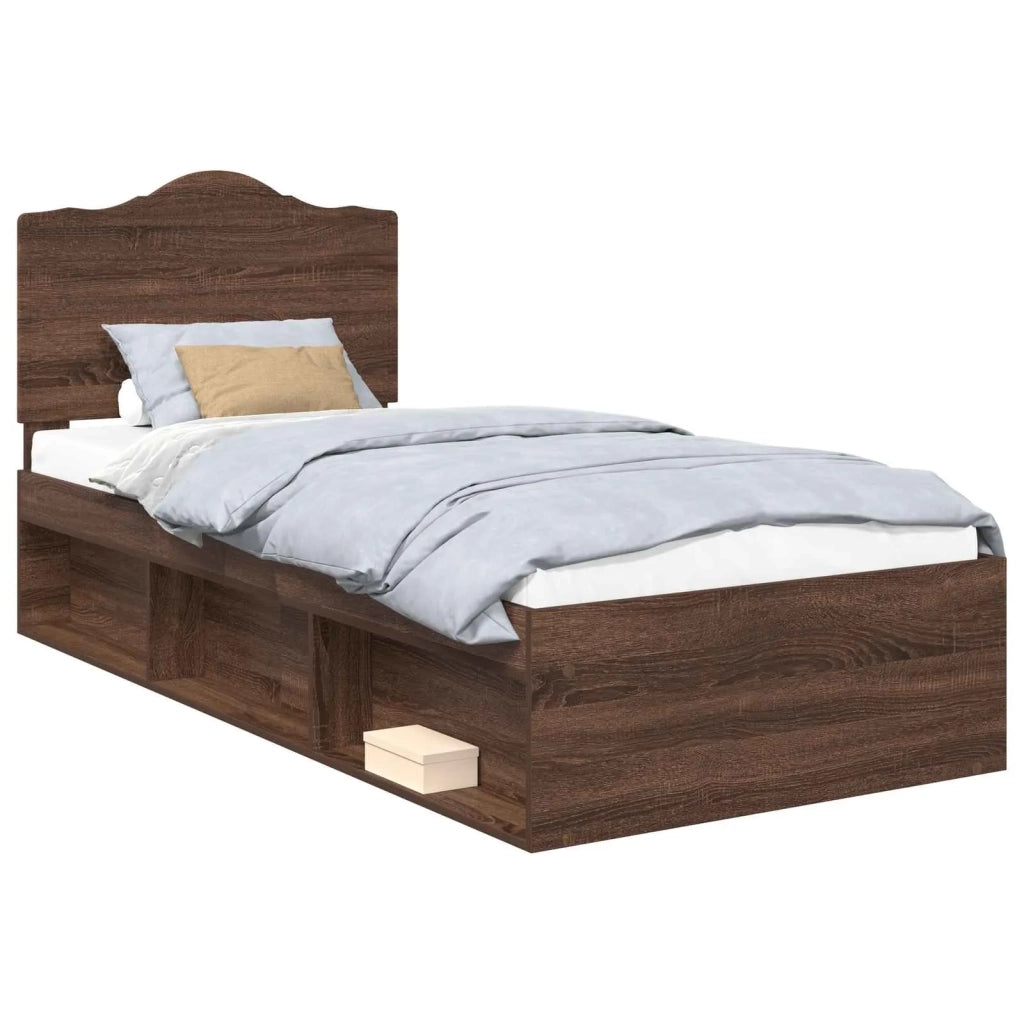 Letto singolo | Letto per adulti | Struttura del letto Rovere Marrone 90 x 200 cm Pino massello