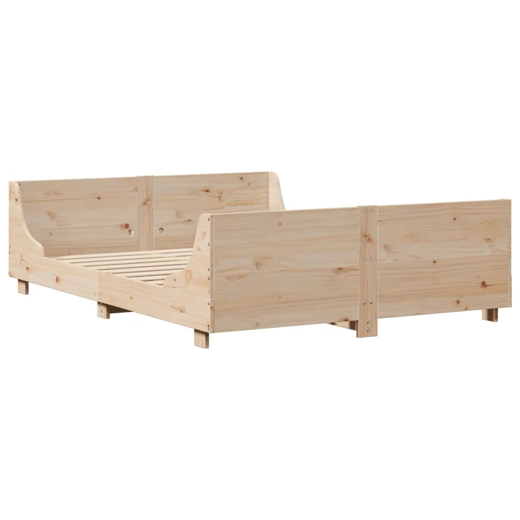 Letto senza Materasso 135x190 cm in Legno Massello di Pino 3302288
