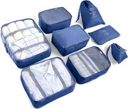 Set di organizzatori di valigia - 8 pezzi - grigio e blu marino