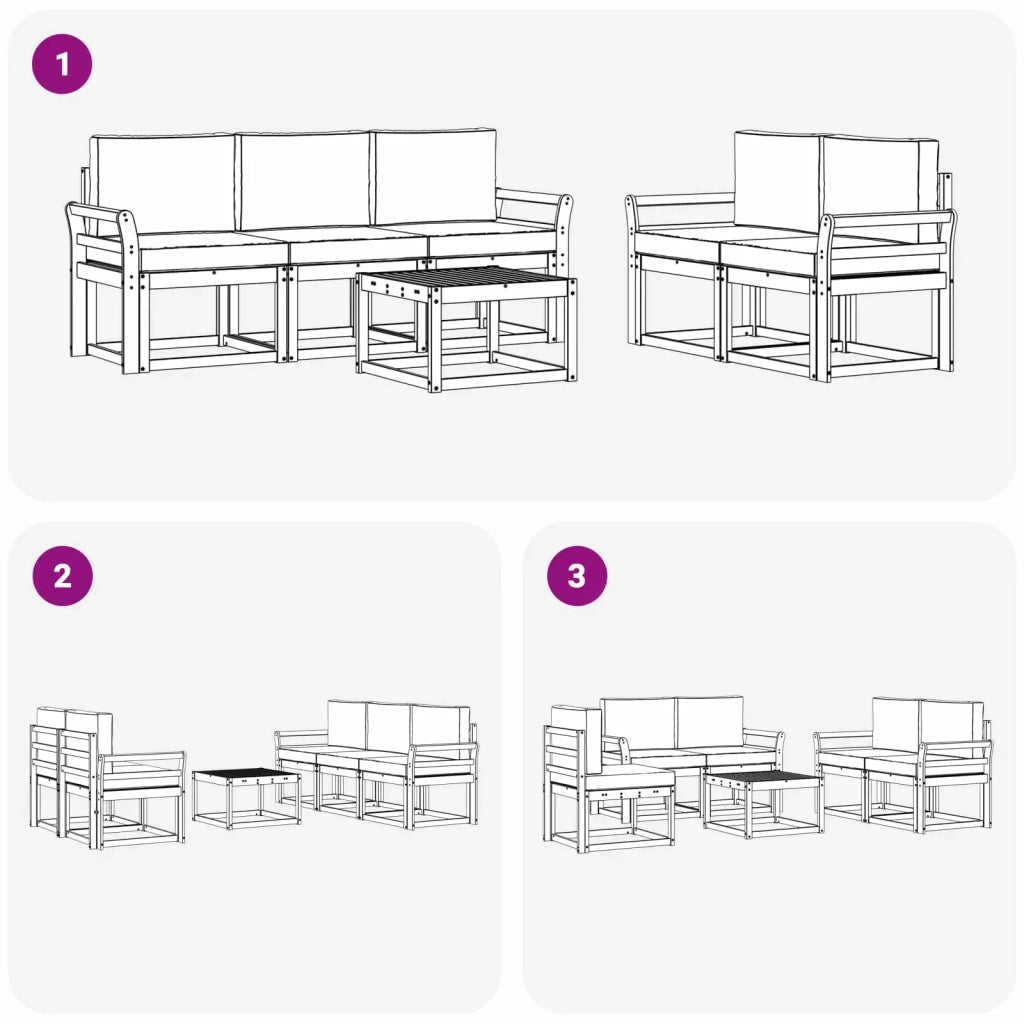 Set di divani da esterno 6 pcs 3387246