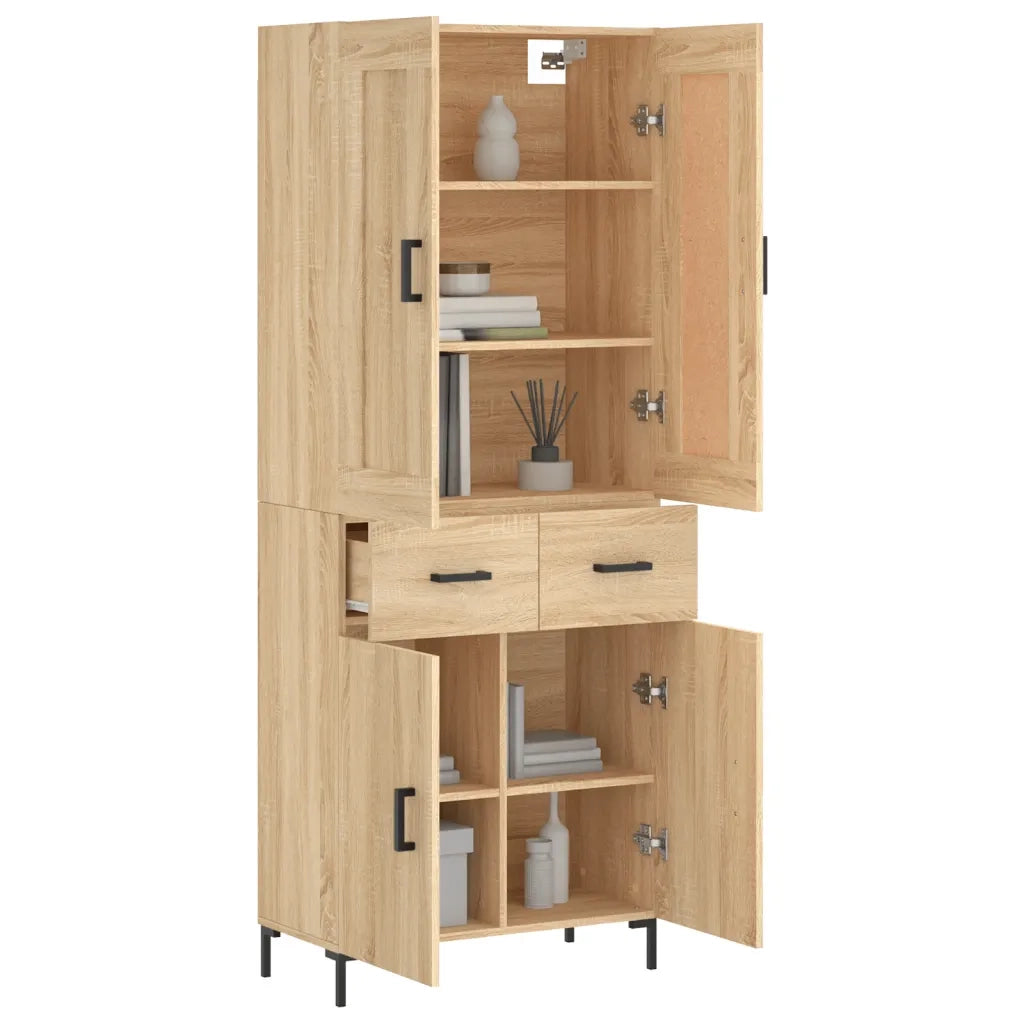 Credenza Rovere Sonoma 69,5x34x180 cm in Legno Multistrato 3199876