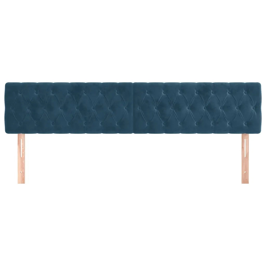 Testiera | Testata Blu Scuro 200x7x78/88 cm in Velluto