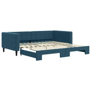 Divano letto | Sof¨¤ letto | Letto singolo Estraibile Blu 100x200 cm in Velluto