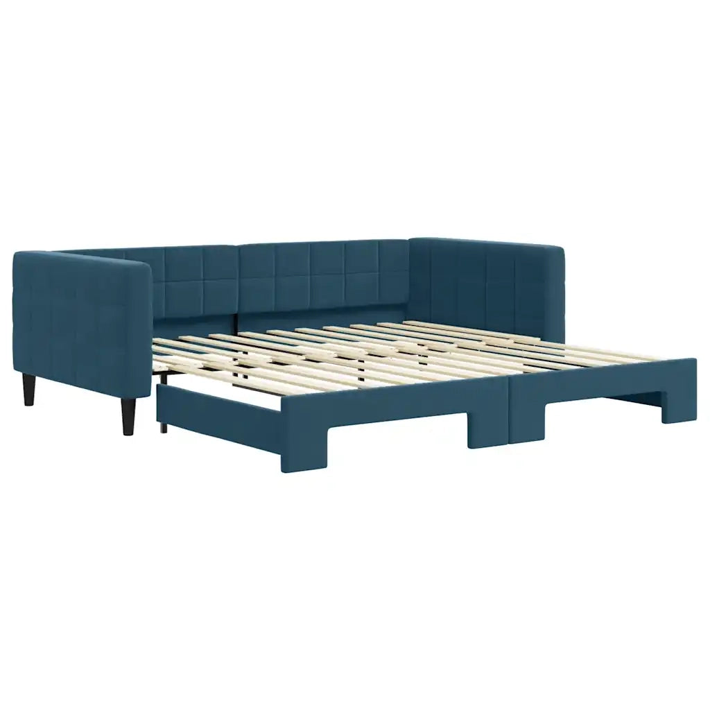 Divano letto | Sof¨¤ letto | Letto singolo Estraibile Blu 100x200 cm in Velluto