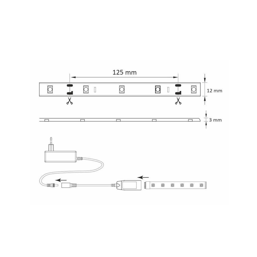 Striscia LED WiFi 2m RGB+CCT 3000-6000K IP65 Polux