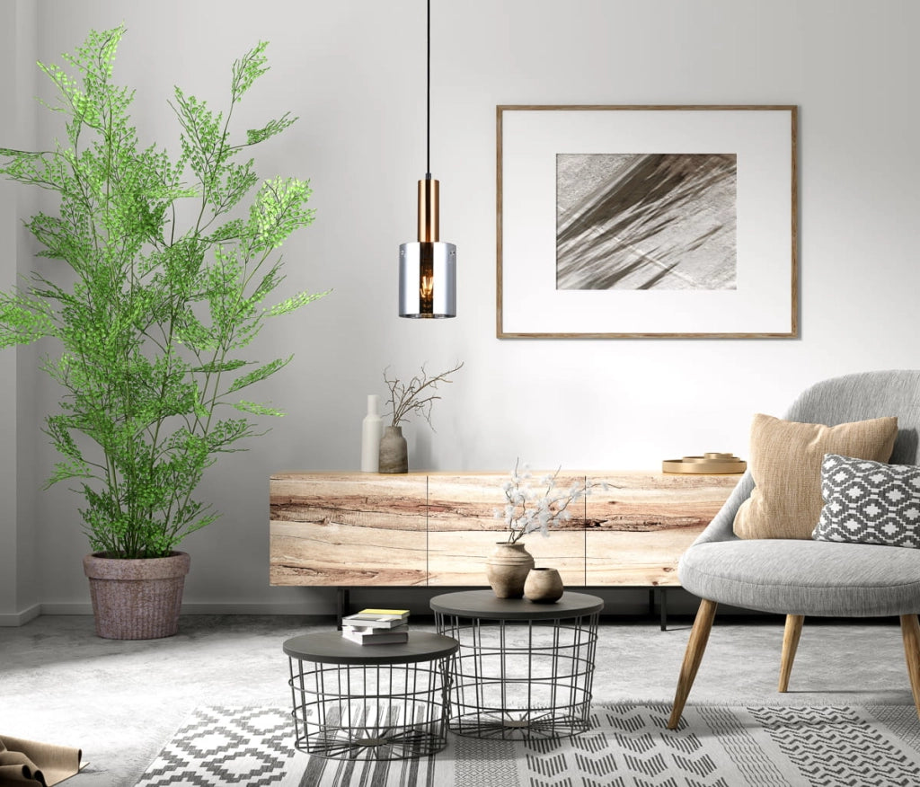 Lampada a sospensione Italux Sardo ottone vetro E27