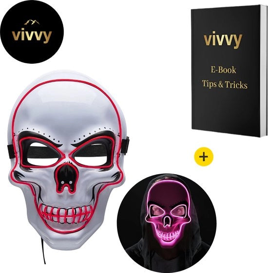 Maschera del viso a LED con 3 livelli di luminosità - Incluso telecomando - Garanzia di soddisfazione del 100%