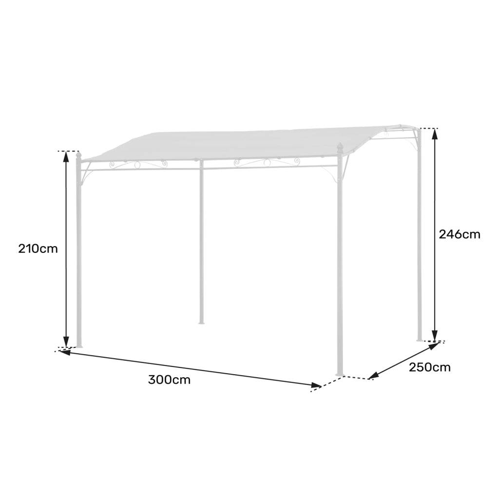 Pergola a parete 3 × 2,5 m NICE beige