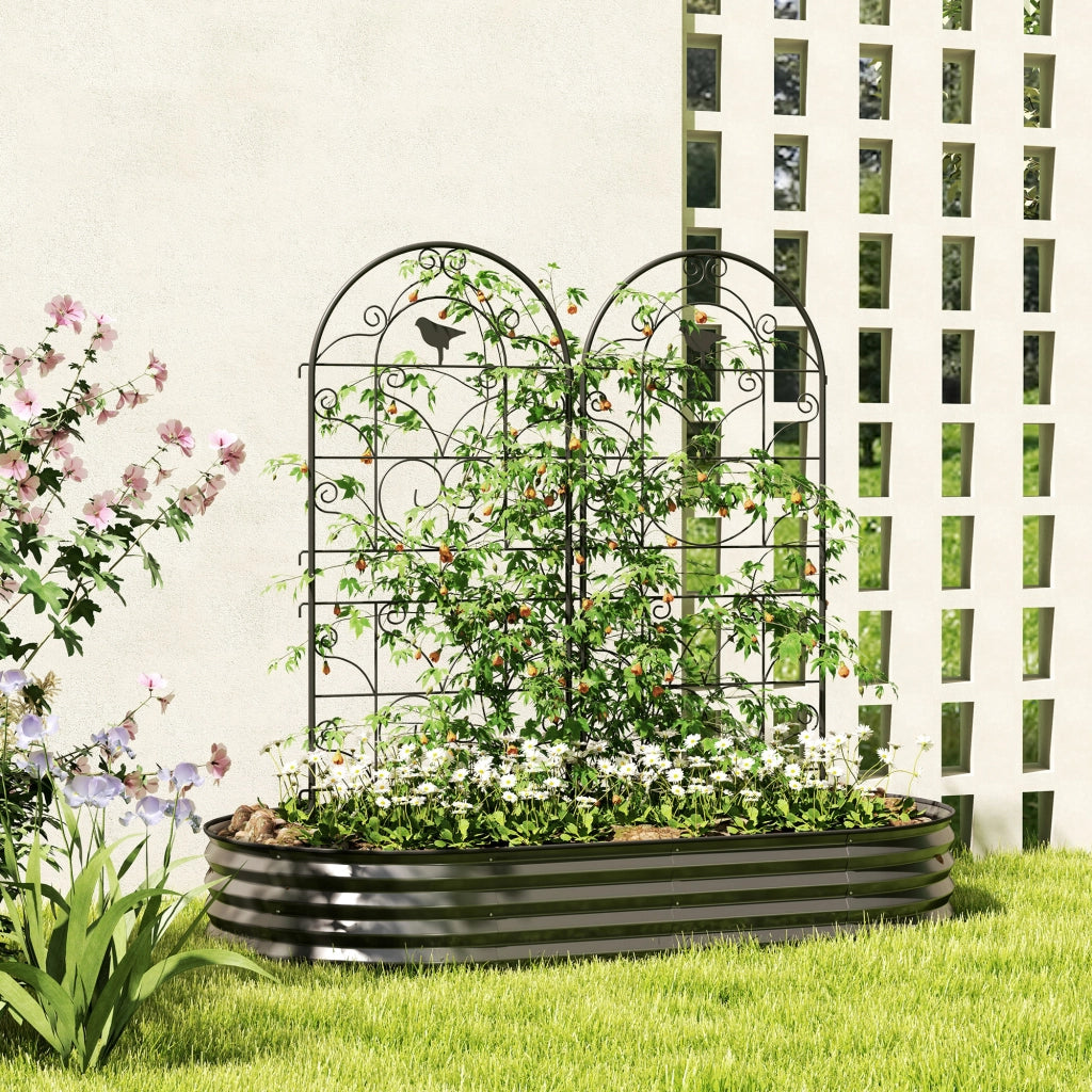 SPALLIERA Set da 2 pezzi 50x120 cm Metallo Nero