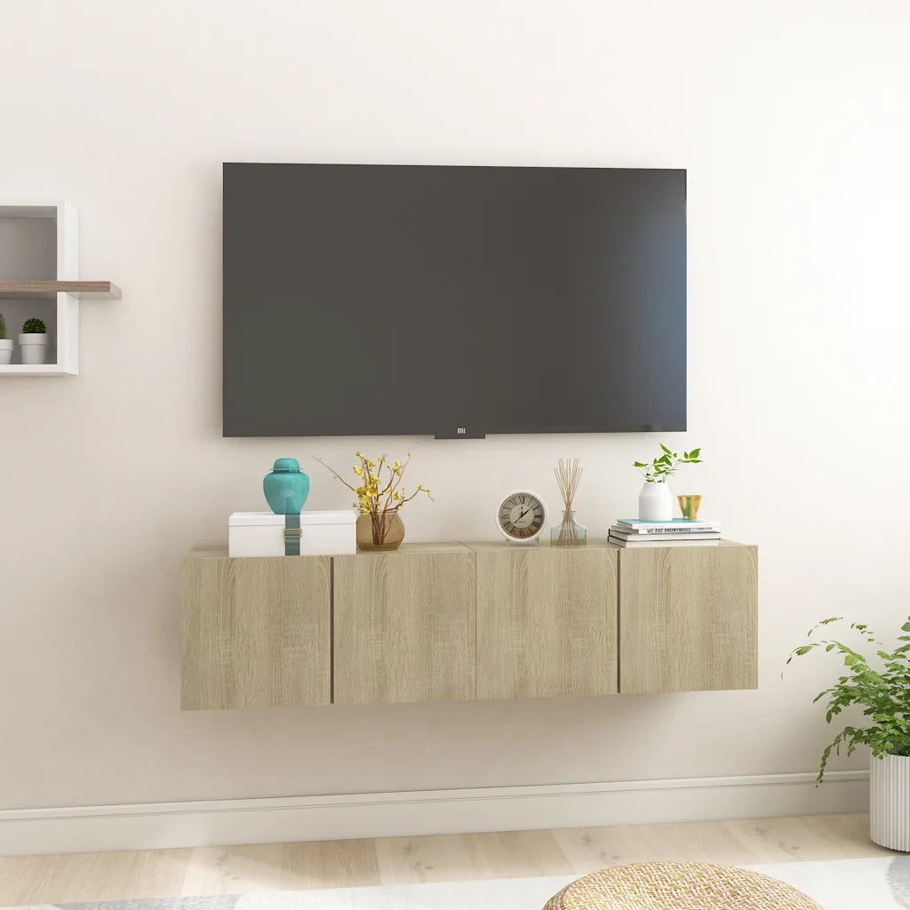 Mobili Porta TV Pensili 2pz-Set di 2 Credenza per TV Rovere Sonoma 60x30x30 cm