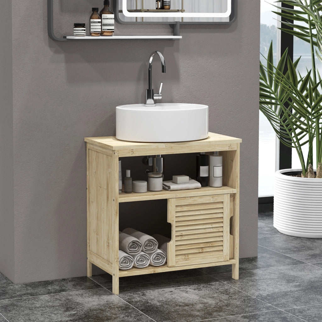 Mobile sottolavabo in bamb¨´ ¨C Xylo ¨C 2 ante, legno naturale, 60x30x60 cm