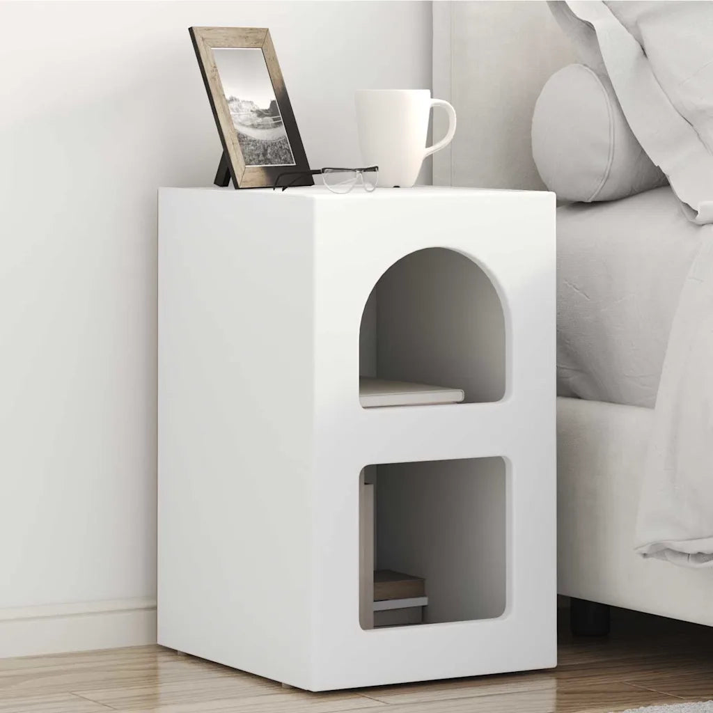 Comodino | Armadio da Notte | Mobiletto da notte Bianco 29.5 x 35 x 50 cm Legno multistrato