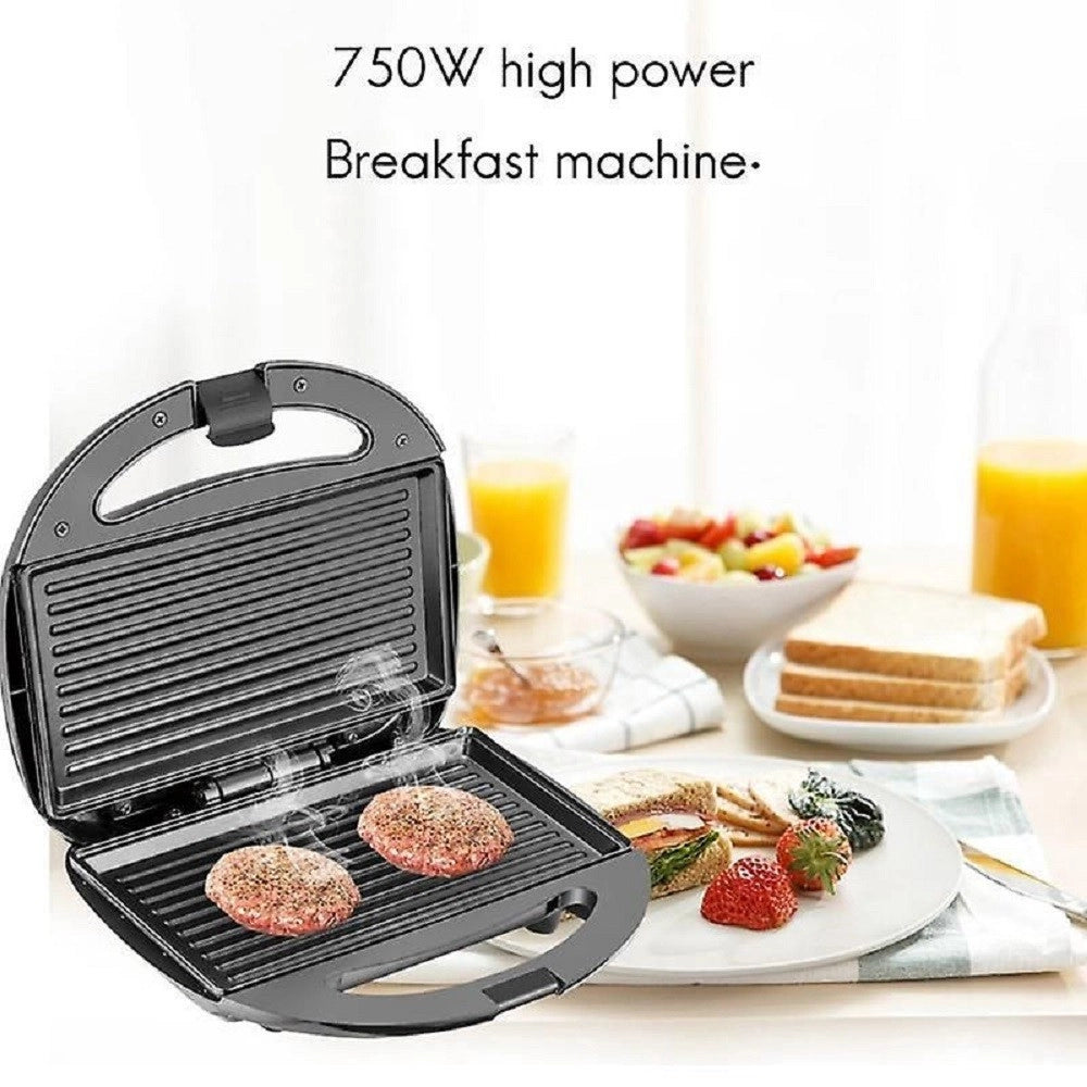 Trade Shop - Piastra Panini Toast Bistecchiera Tostapane Griglia Grill Sandwich 750w Q-hb001 -