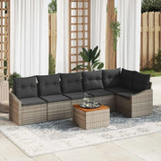 Set Divano da Giardino con cuscino 7 pcs Grigio polyrattan 3347839
