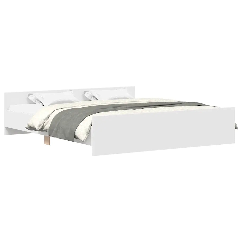 Giroletto con Testiera e Pediera Bianco 200x200 cm
