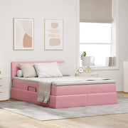 Letto con Contenitore con materasso Rosa 140 x 200 cm Velluto 3370766