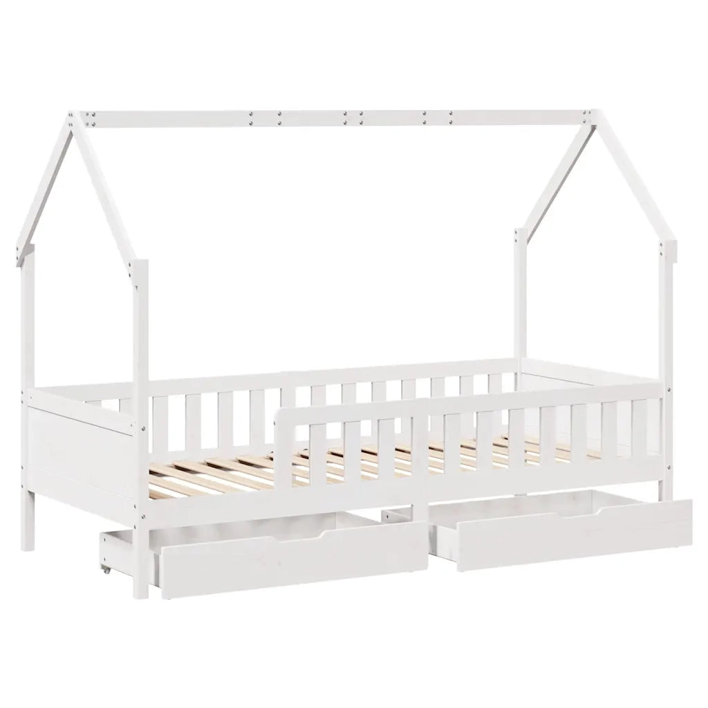Giroletto Bambini | Letto Infantile | Lettino con Cassetti 80x200 cm Legno Massello di Pino