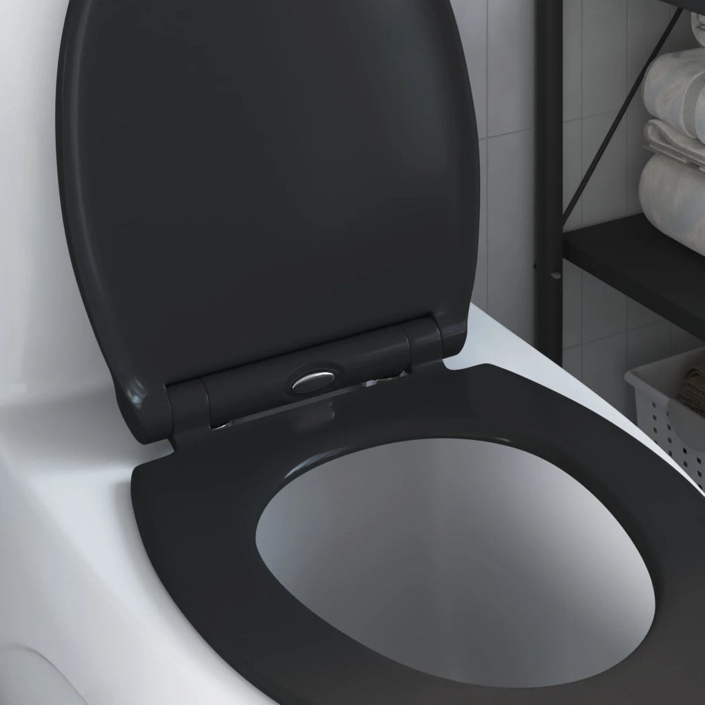 Sedile del WC Nero 47 x 37,5 x 3,8 cm Duroplast 42002364