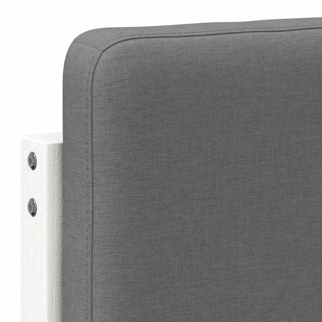 Testiera | Testata imbottita Bianco e grigio chiaro 160 cm Pino massello
