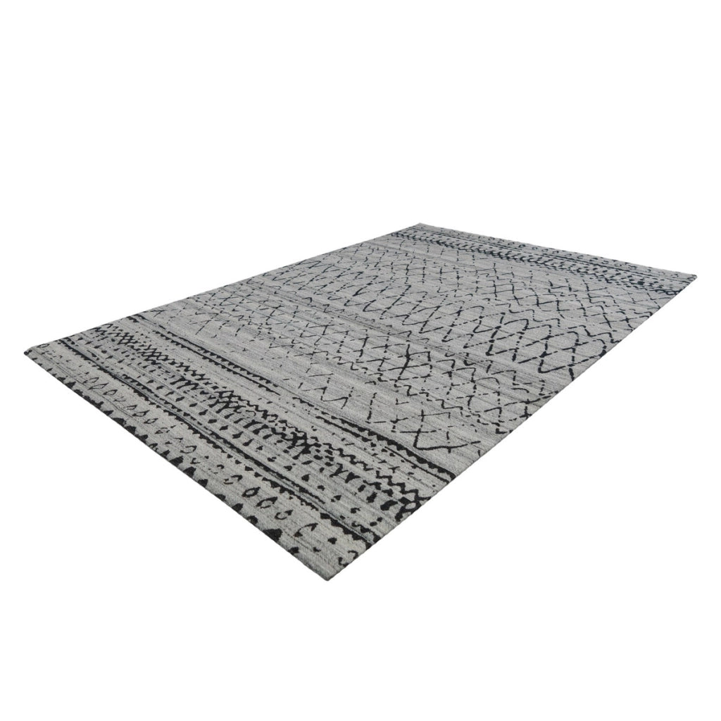 Tappeto Phoenix 103 in lana grigio e naturale