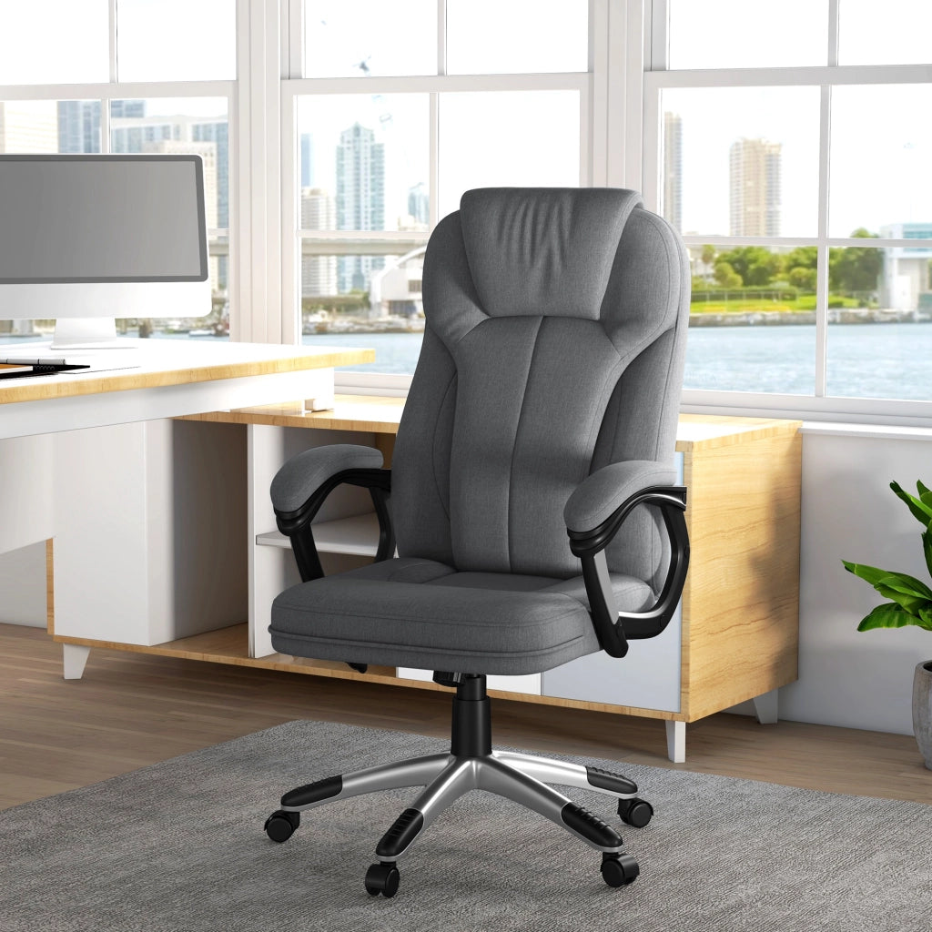 Sedia da Ufficio Girevole con Basculante ¨C zephmum ¨C Grigio 66x75x110-120cm