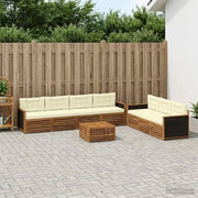 Set di divani da esterno 8 pcs Naturale e Crema 79 x 79 x 37 cm 3383103