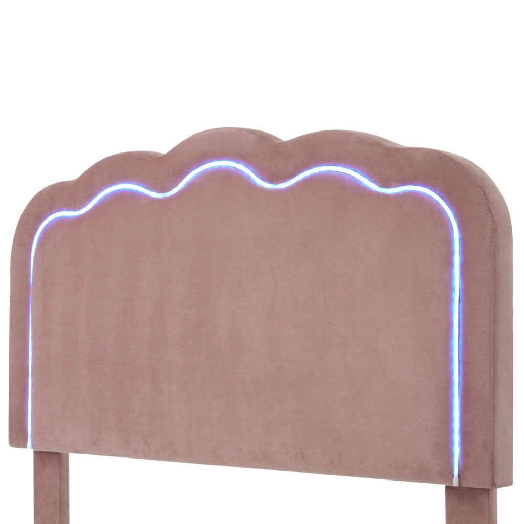 letto imbottito velluto rosa 90 x 190 cm
