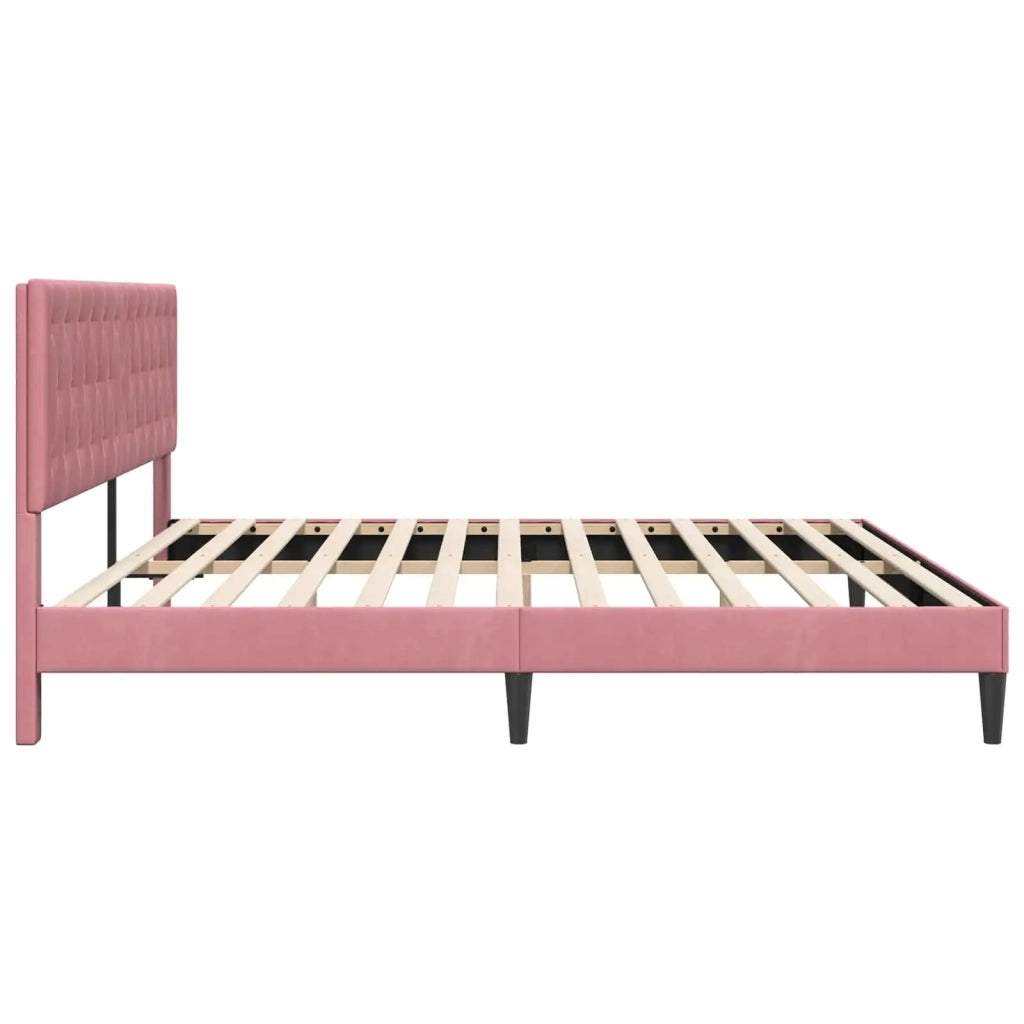 Struttura del letto con testiera-Giroletto Rosa 180 x 200 cm Velluto 196337