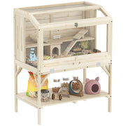 Gabbia per criceti in legno ¨C Xylo ¨C 2 livelli, 84x53x110 cm, naturale